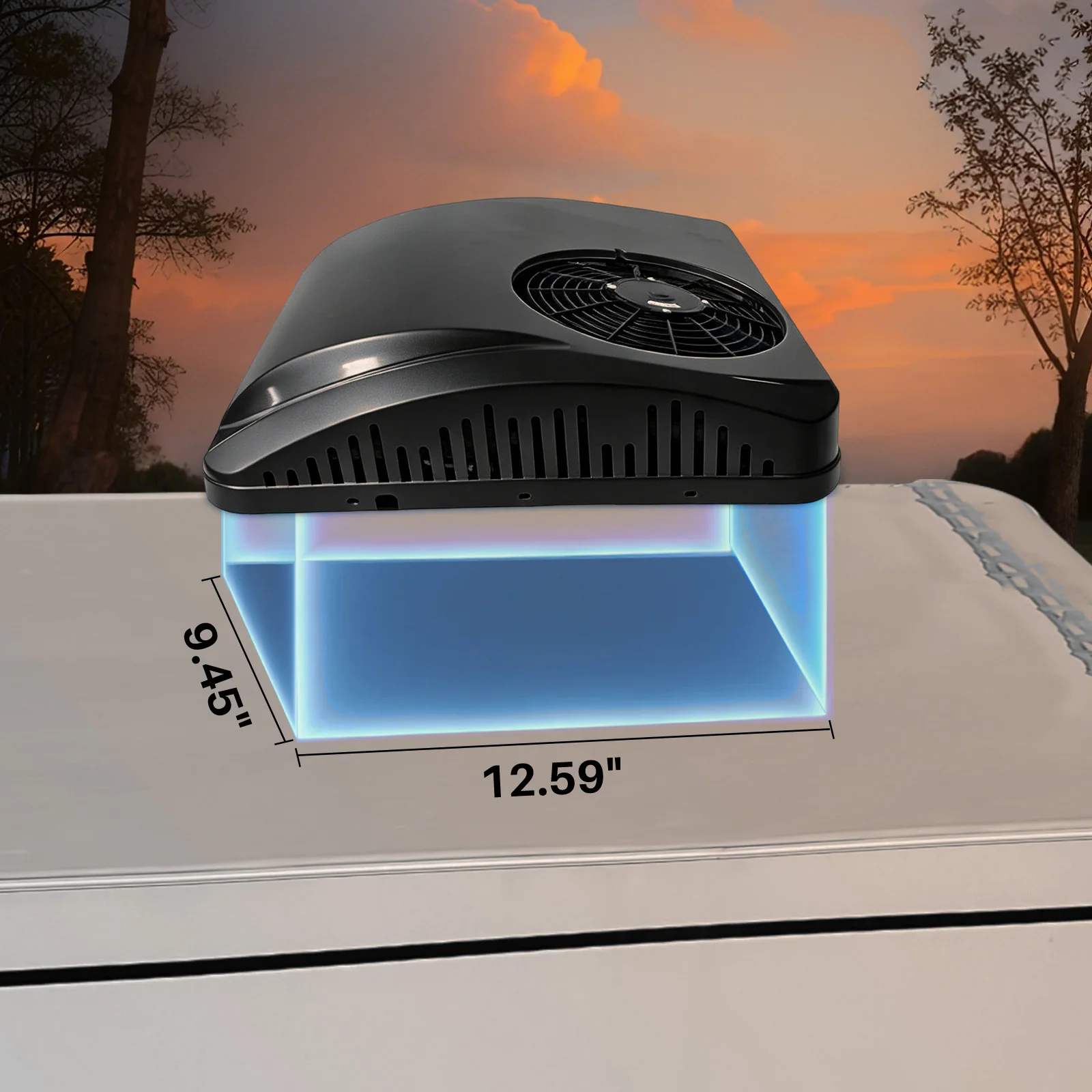 13500BTU 12V Rooftop Air Conditioning Electric Parking Low Noise Rapid Air Conditioner For Truck Camper Van Caravans MotorHome