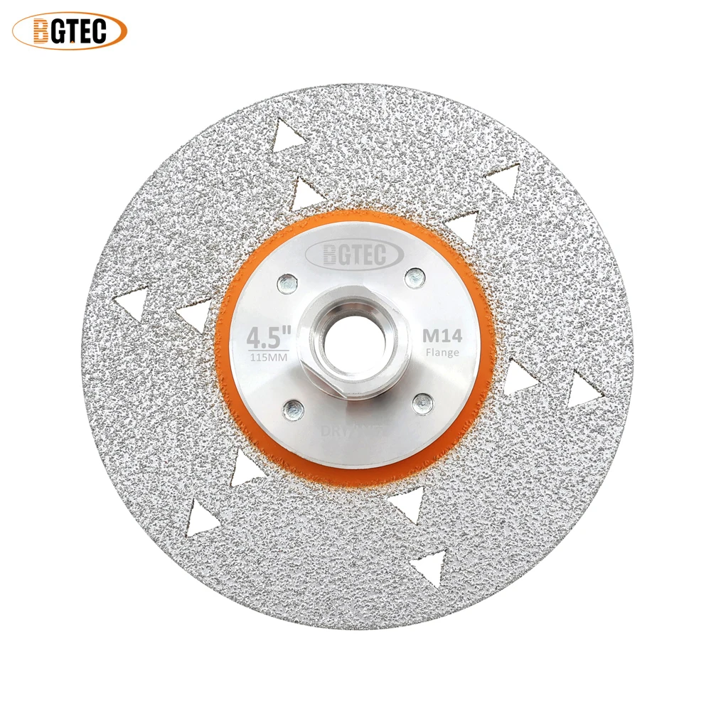 BGTEC 100/115/125mm Diamond Double-sided Saw Blade 1pc Grinding And Cutting Carbide Fragments M14 Flange For Wood Angle Grinder