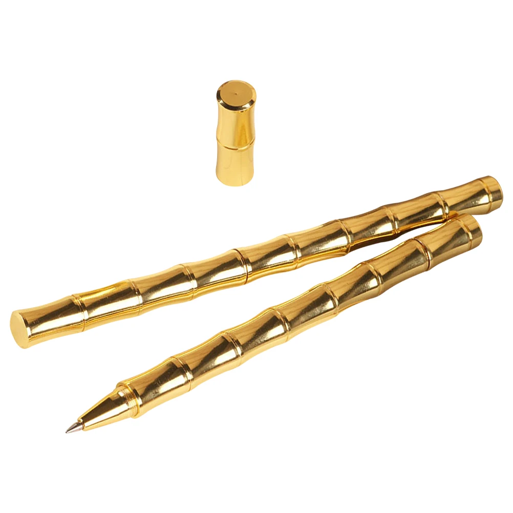 

2 Pcs Signing Pen Creative Business Gifts Vintage Brass Pens Writing Retro Gel Office Use Student Bulk Signature Black