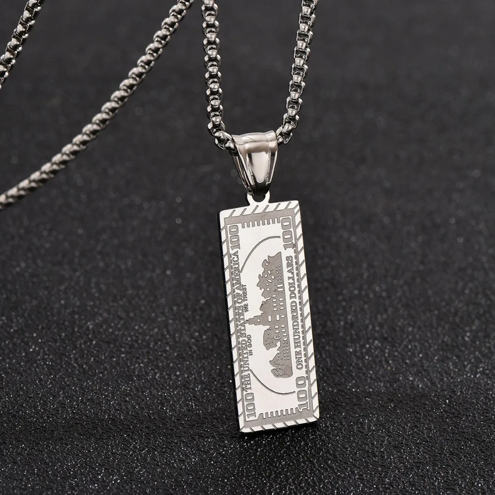 Handsome European and American Fashion Trend Hip-hop Jewelry Party Rich Small Pendants Men's Gift Necklace Wholesale