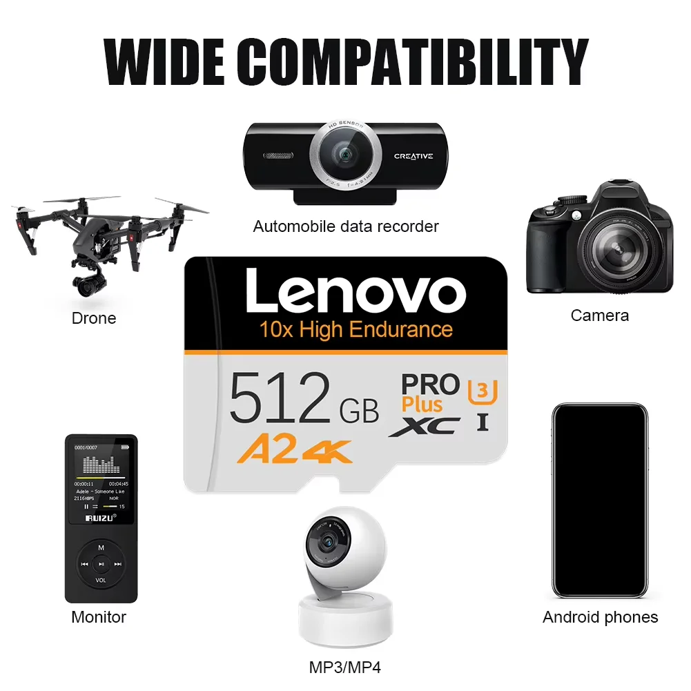 Lenovo SD Card High Speed Micro SD Card for Nintendo Switch 512GB 256GB 128GB 64GB U3 V30 Stable Performance SD Memory Card view 2