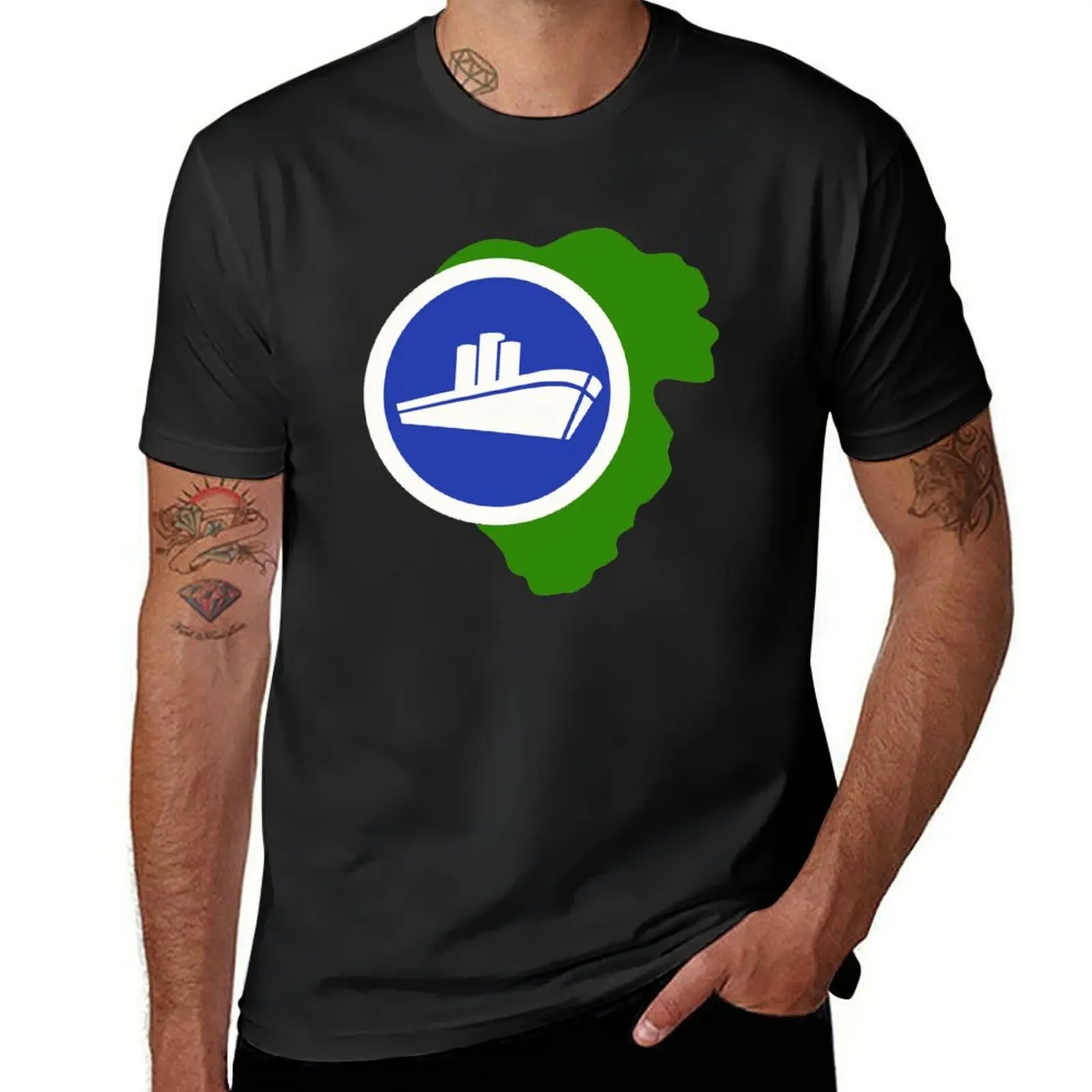 Isla Nublar East Dock Sticker T-Shirt for a boy aesthetic clothes hippie clothes mens graphic t-shirts hip hop