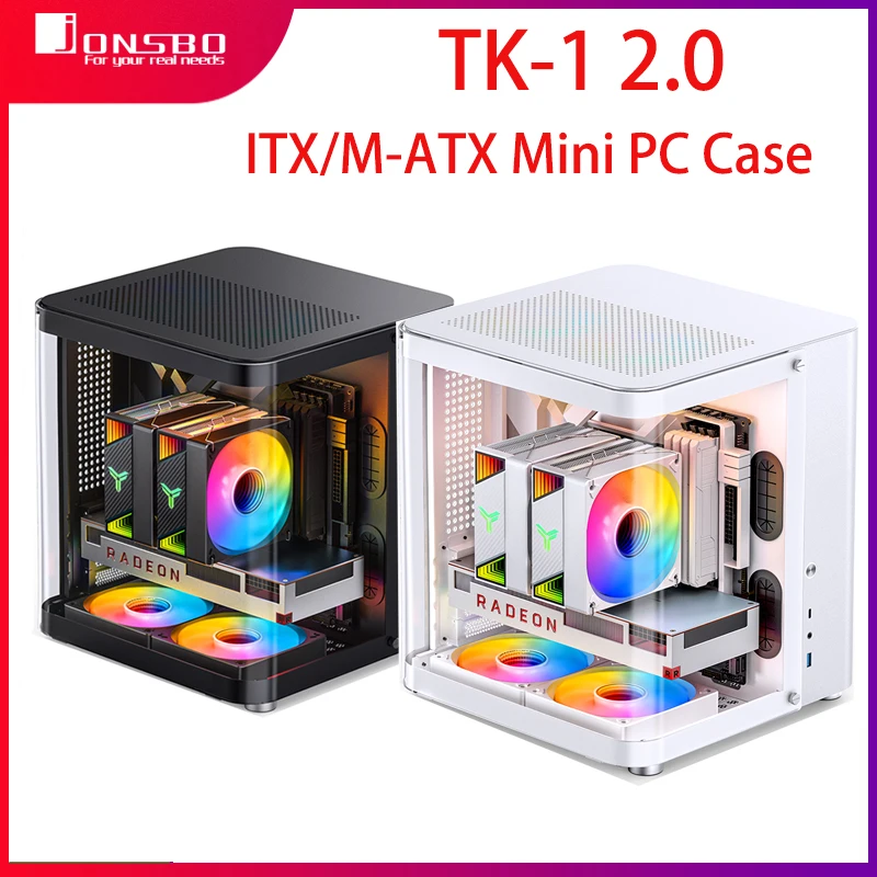 JONSBO TK-1 2.0 ITX/M-ATX Computer Desktop Chassis Mini PC Case Support raffreddamento ad acqua e Mini custodia ITX raffreddata ad aria per PC