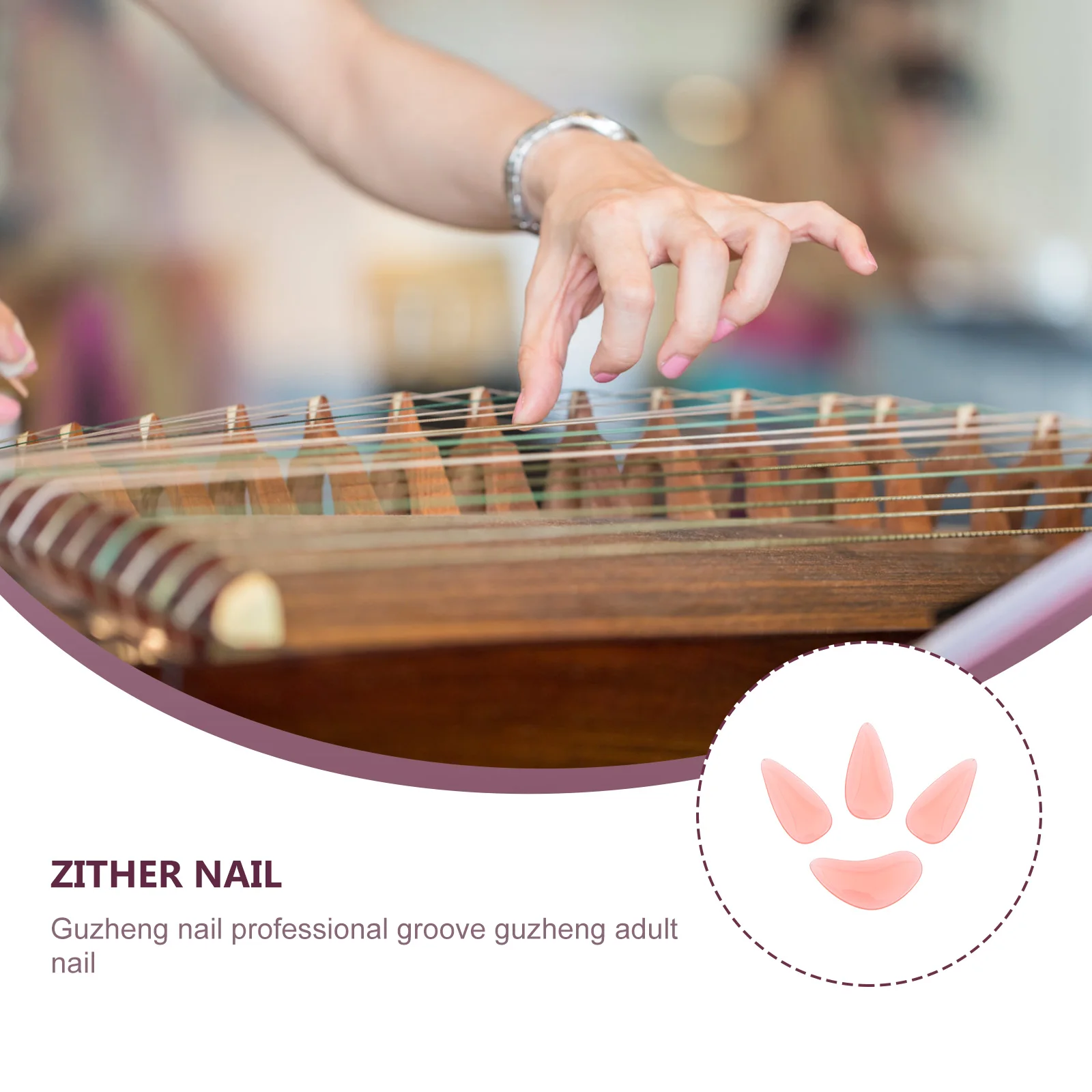 

1 set 1 Set Crystal Fake Nails For Guzheng Sturdy Durable Wear-Resistant Professional Playing Accessories Exquisite Finger Picks