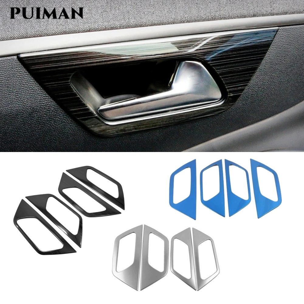 

For Peugeot 3008 5008 GT 2017 2018 2019 2020 2021 2022 2023 Stainless steel Car Inner Door Handle Bowl Cover Trim Accessories