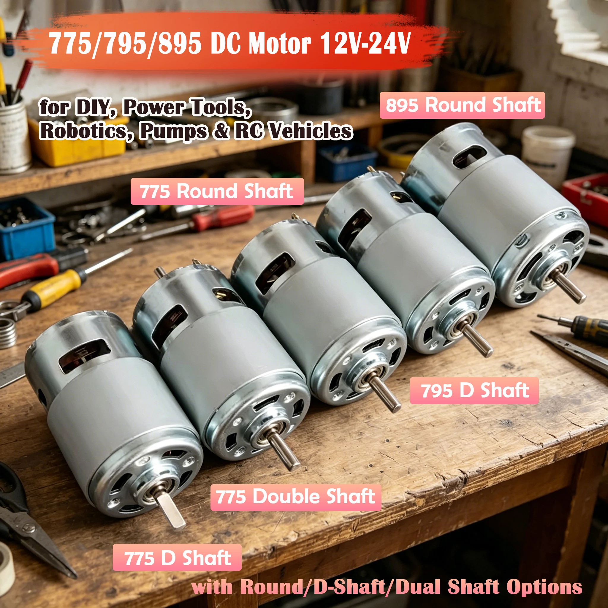 High Power High Torque 775 795 895 DC Motor 12V24V