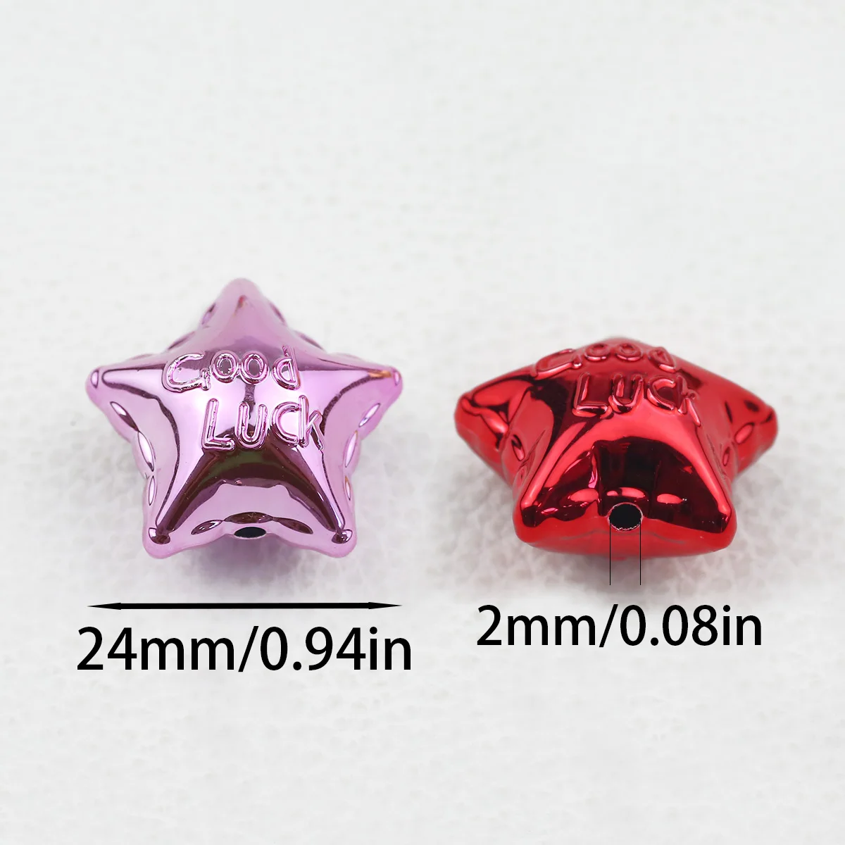24mm Acrylic Good Luck Pentagram Mixed Colors Handmade DIY Jewelry Making Beads Loose Beads Bracelet Necklace Accessories