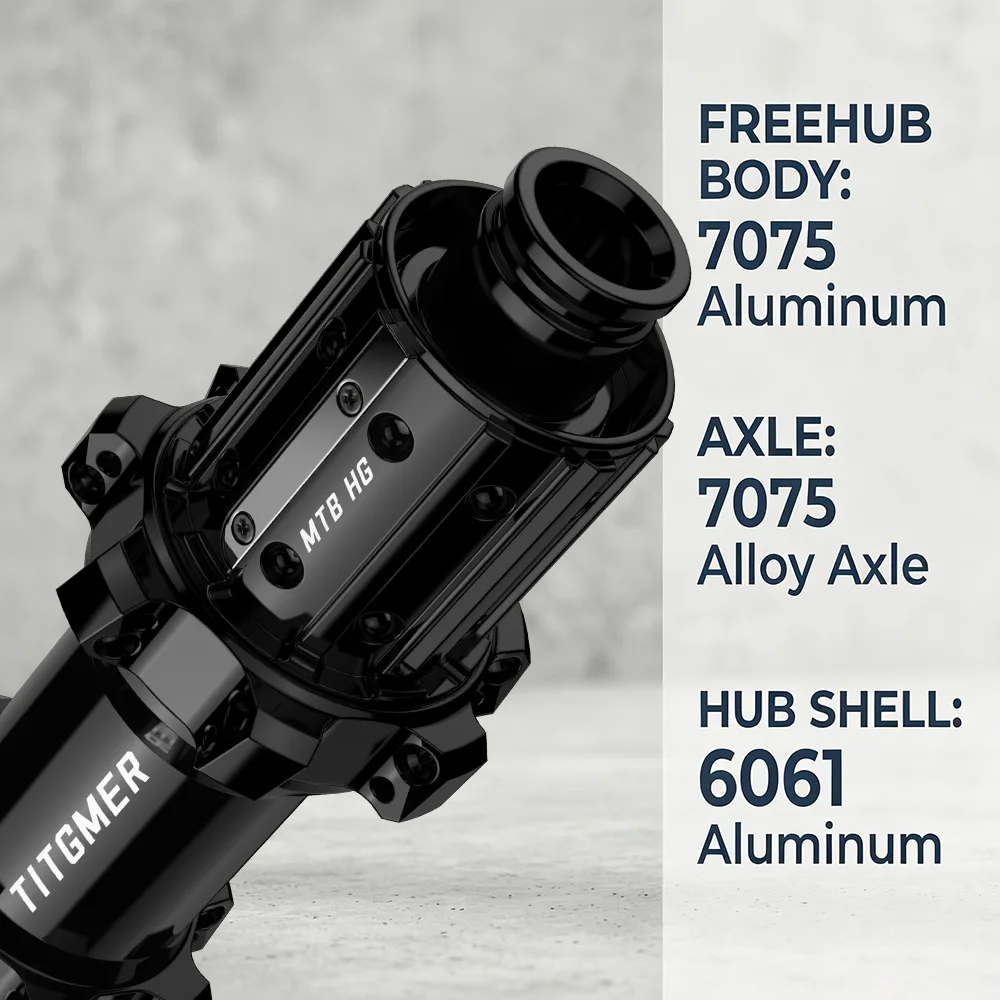 TITGMER MTB-Naben-Ratschen 36T 28-Loch MTB Boost Hinterradnabe 12x148 15x110 12x142 15x100 für Shimano Geräuscharme Scheibenbremsnabe – Detail 3