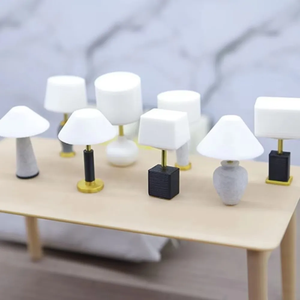 1PCS 1:20 Miniature Dollhouse Furniture DIY Miniature Model Mini Furniture Desk Lamp Style Desk Table Lamp Children Toy