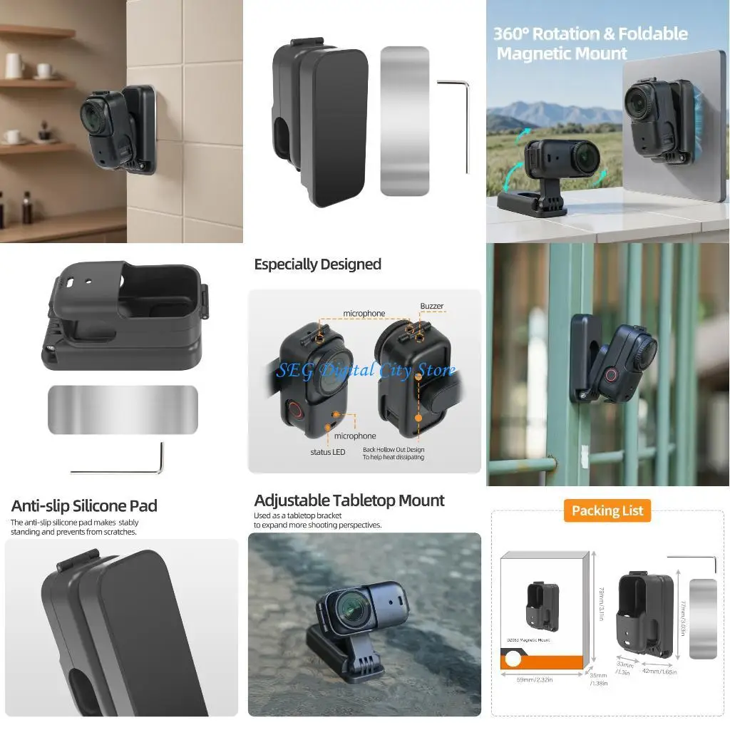 

U75B Portable Foldable 180°Flip Camera Mount Quick Release Bracket With Base For OsmoNano Camera Folding Stand