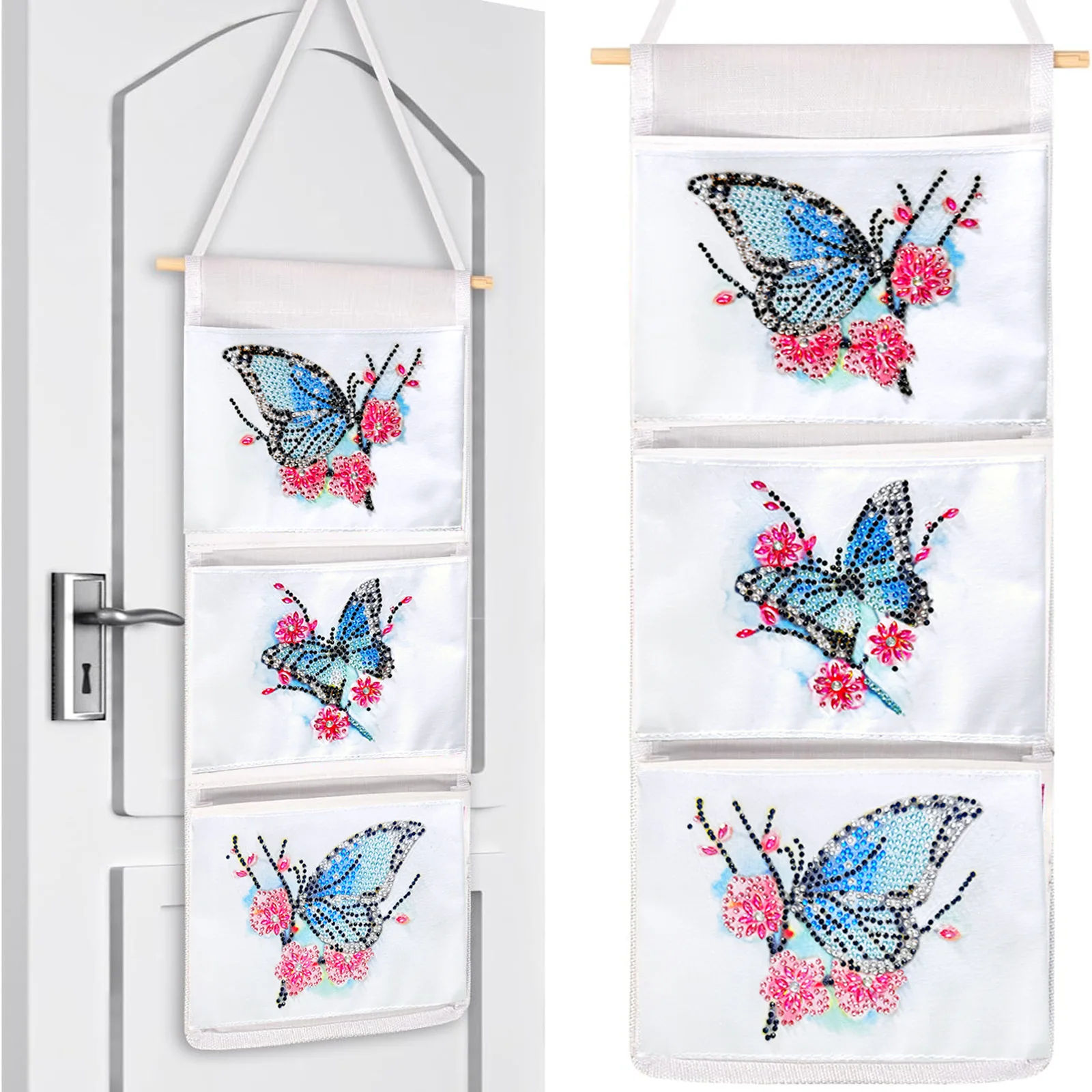 

DIY Diamond painting Suspended Storage bag Odd-shaped diamonds Handicrafts Point drilling butterfly Storage bag