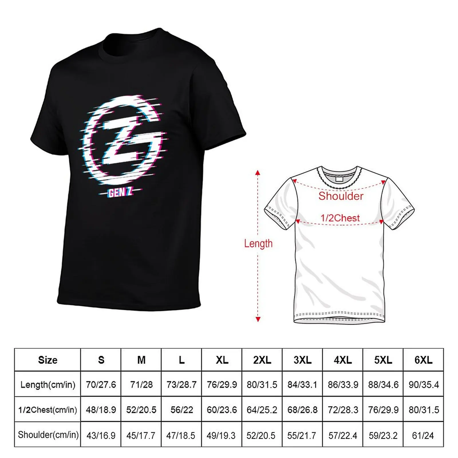 Gen Z glitch logo T-Shirt Big and Tall Gym T-Shirt