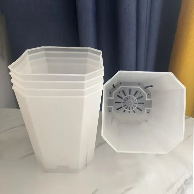 5PCS Transparent Flowerpot 15cm Succulent Plant Pot Indoor Outdoor Decorative Flowerpot for Plants Home Garden Bonsai Supplies