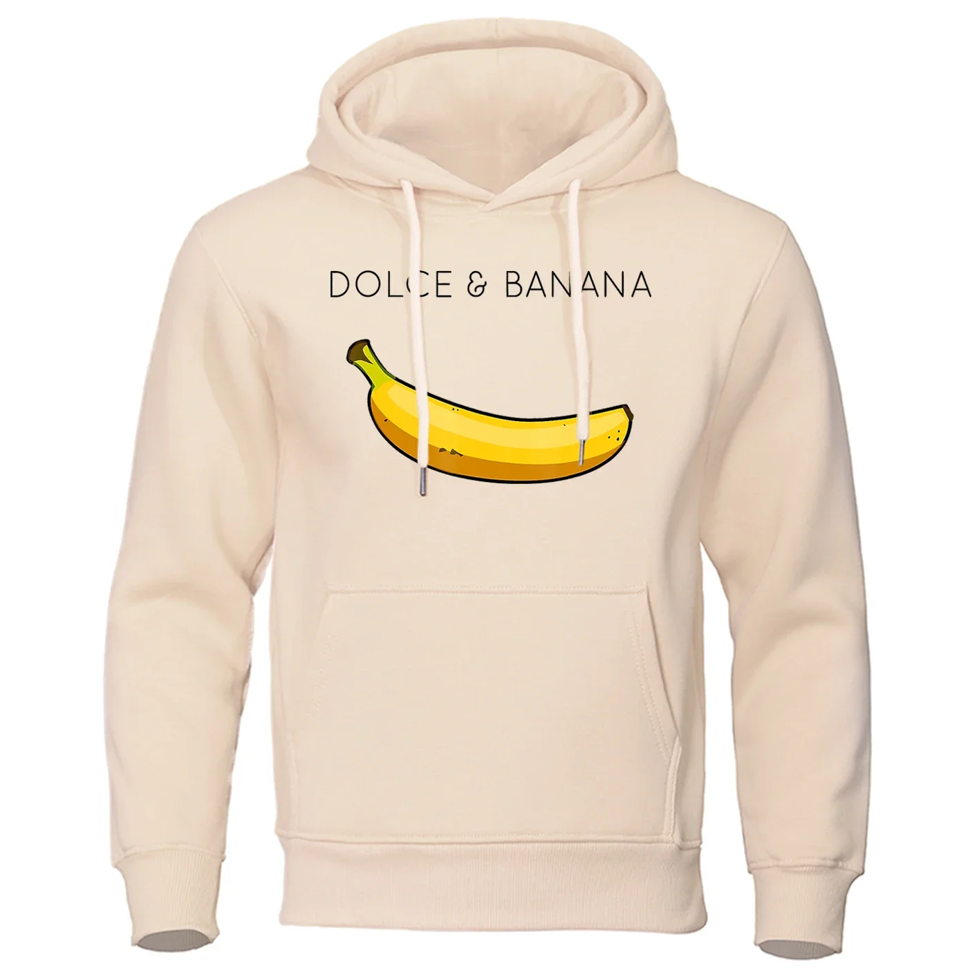 Sudadera con capucha estampada para hombre, ropa informal holgada, sudaderas con capucha de lana cálidas a la moda, sudadera de Hip Hop de calle con personalidad, Dolce & Banana Cute