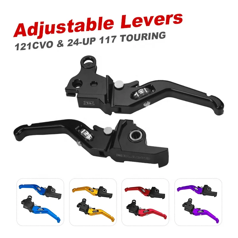 Black3 HD 23-UP 121CVO Adjustable 3-Finger Touring Levers for 24-UP 117 Road Glide Street Glide Motorcycle Accessories