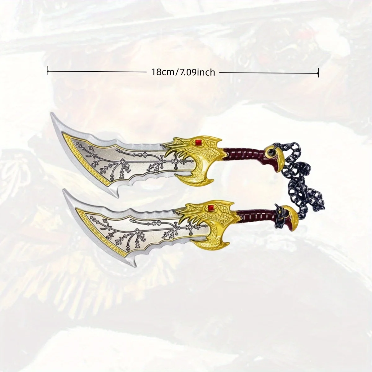 7,1 Zoll God of War Kratos Metall Katana Schwert Japanische Katana Original Samurai Säbel Ninja Messer Cosplay Zubehör Prop Spielzeug