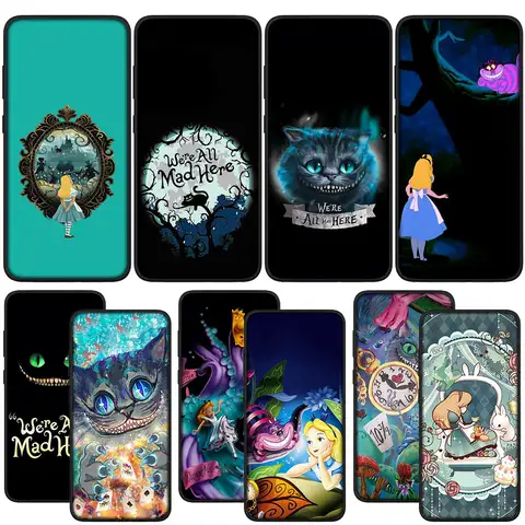 Phone Cover for Apple iPhone 16 15 11 17 Pro XS Max XR 6 7 8 Plus + SE 2022 17E 16E Casing Case Cat Alice in Wonderland