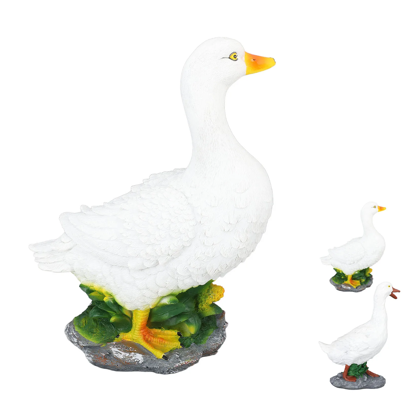 

Duck Figurine Decoration Simulation Waterproof Resin Animal Sculpture Ornament for Garden Lawn Duck Statue Decoration