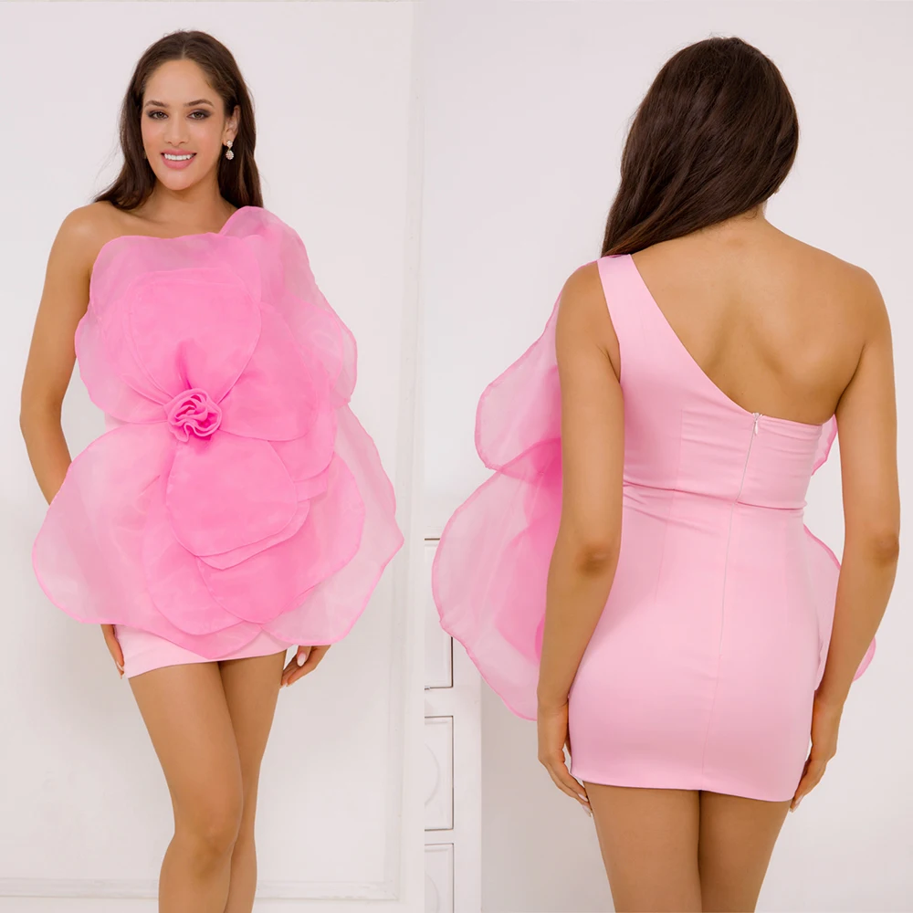 Abiti da sera eleganti e chic con spalla obliqua Lusso 2025 Estate Nuovo abito da compleanno aderente per le donne Y2k Abbigliamento Abito da ballo