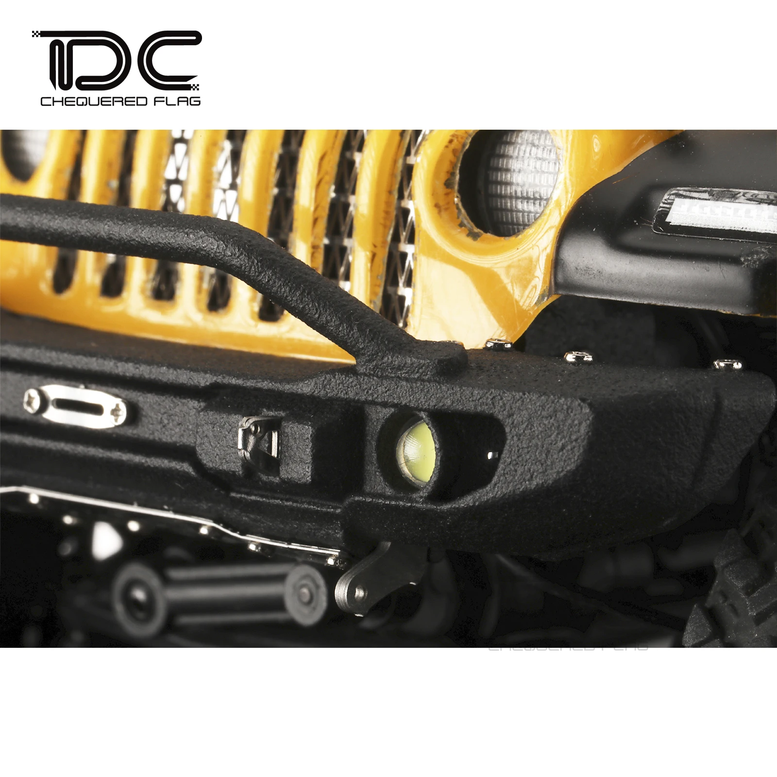 1/24 RC Bumper with Lights for Axial SCX24 Jeep Wrangler JLU Deadbolt  Nylon 5MM LED Lamp Crawler Car Upgrade Parts