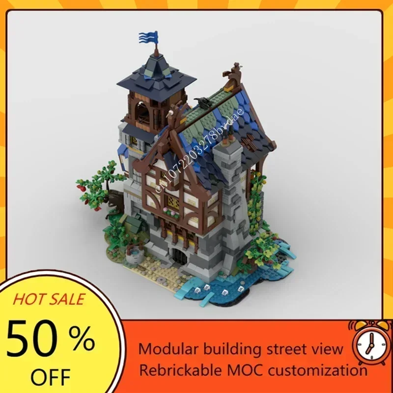 3482PCS Customized MOC Medieval Castle Greenwood Watch Model Technology Creative DIY Puzzle Assembly Toys Birthday Gifts