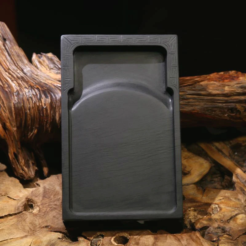 Classical Handmade Water Ripple Square Inkstone Traditional Painting Calligraphy Writing Inkslab Practical Natural Rock Inkstone