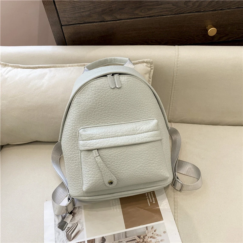 Sac à dos en PU solide pour femme, sacs durables simples et polyvalents, haute qualité, style classique, courte distance, grande capacité, mode, 2024