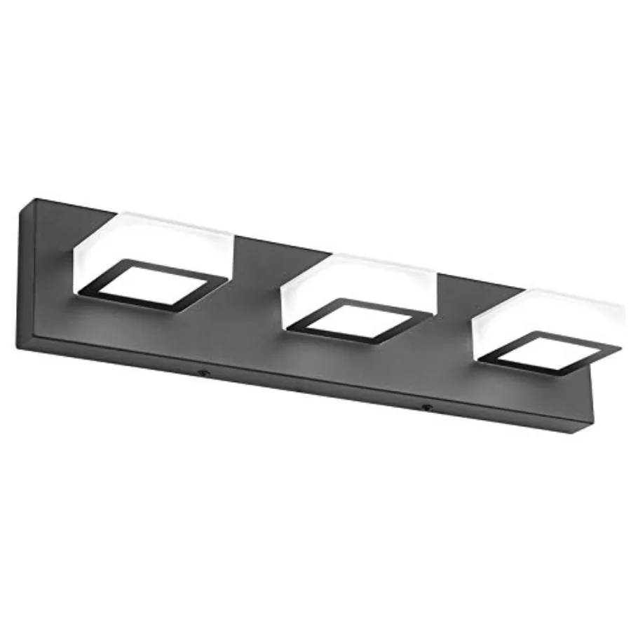 

LED Modern Black Bathroom Vanity Lights 3 Lights Acrylic Modern Black Bathroom Wall Lightg Fixtures