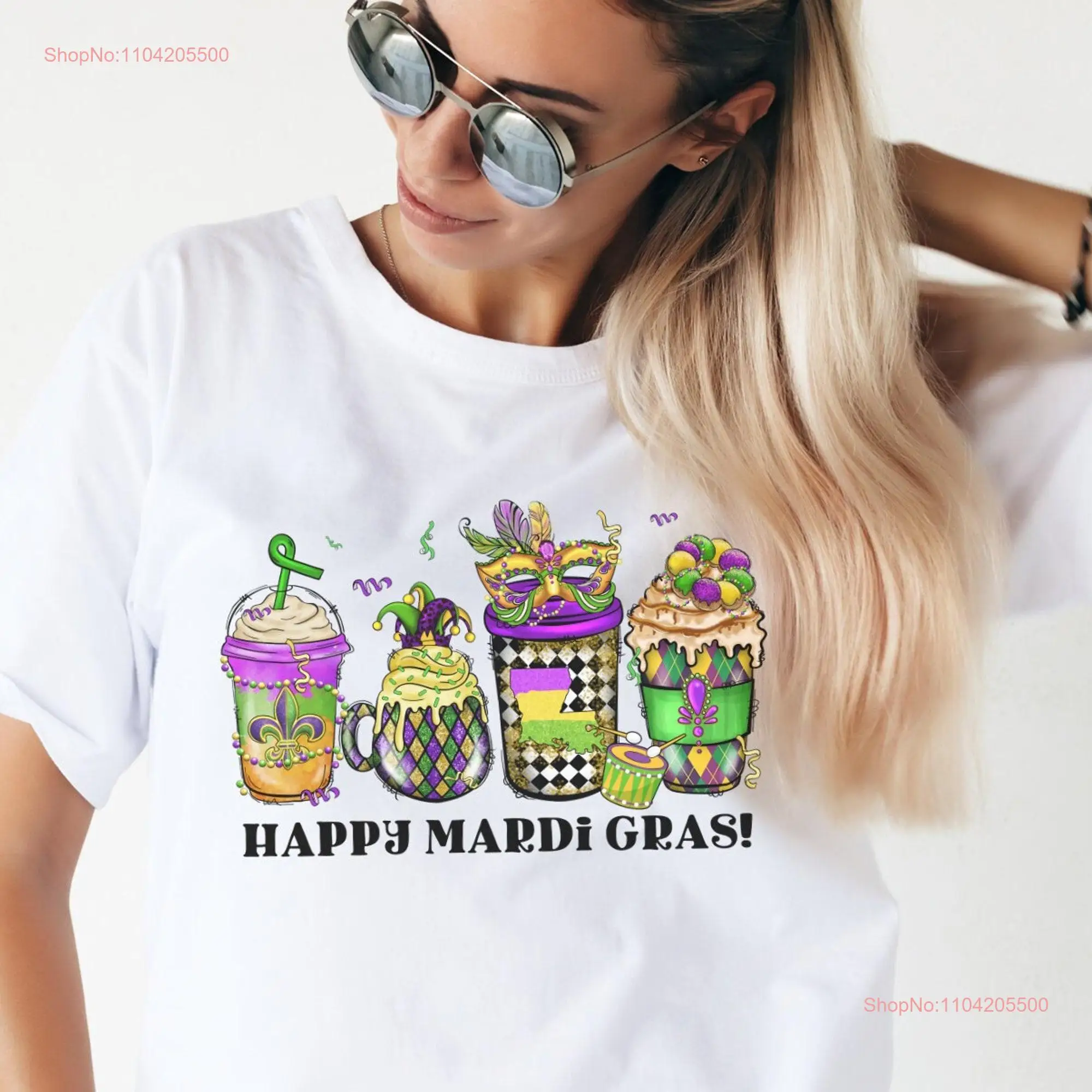 Coffee Mardi Gras T Shirt Retro Men New Orleans It's Y'all Up long or short sleeves