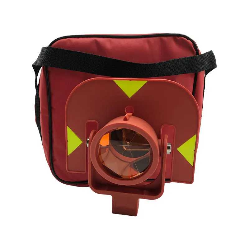 GPR111 Red Single Prism For SWISS TYPE Total Stations Prism Surveying Instrument Offset 0mm Constant With Soft Bag