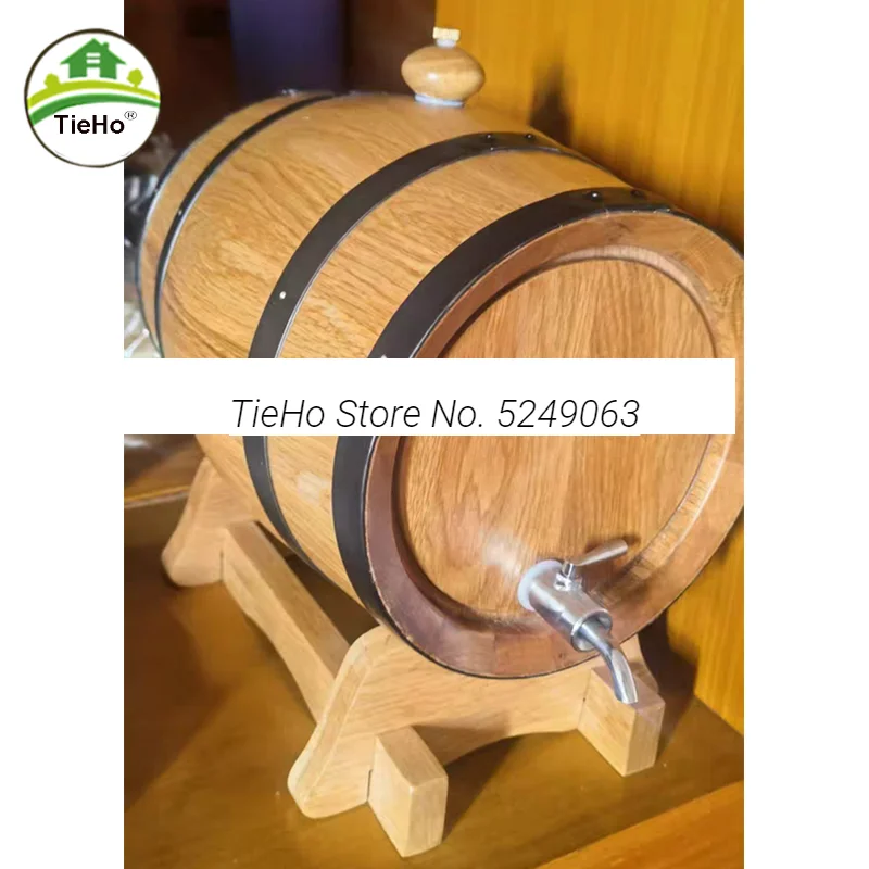 Solid Wood Oak Barrels, Wooden Carbonized Barrel, Home Self Brewing Equipment, Horizontal Wine Storage Container, Whiskey, Beer