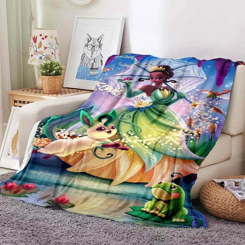 

3D Disney Movie The Princess and The Frog Cartoon Blanket Soft and Comfortable Flannel Blanket Can Be Customized