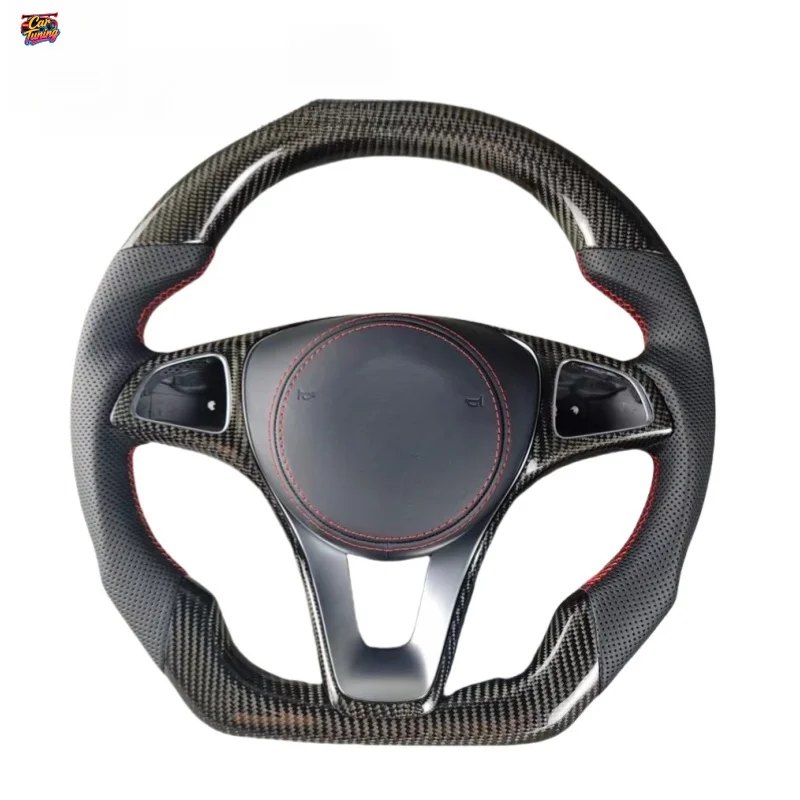 For Benz C180 C200l C260l E300 W205 Sports Flat Bottomed Carbon Fiber Steering Wheel Upgrade Without