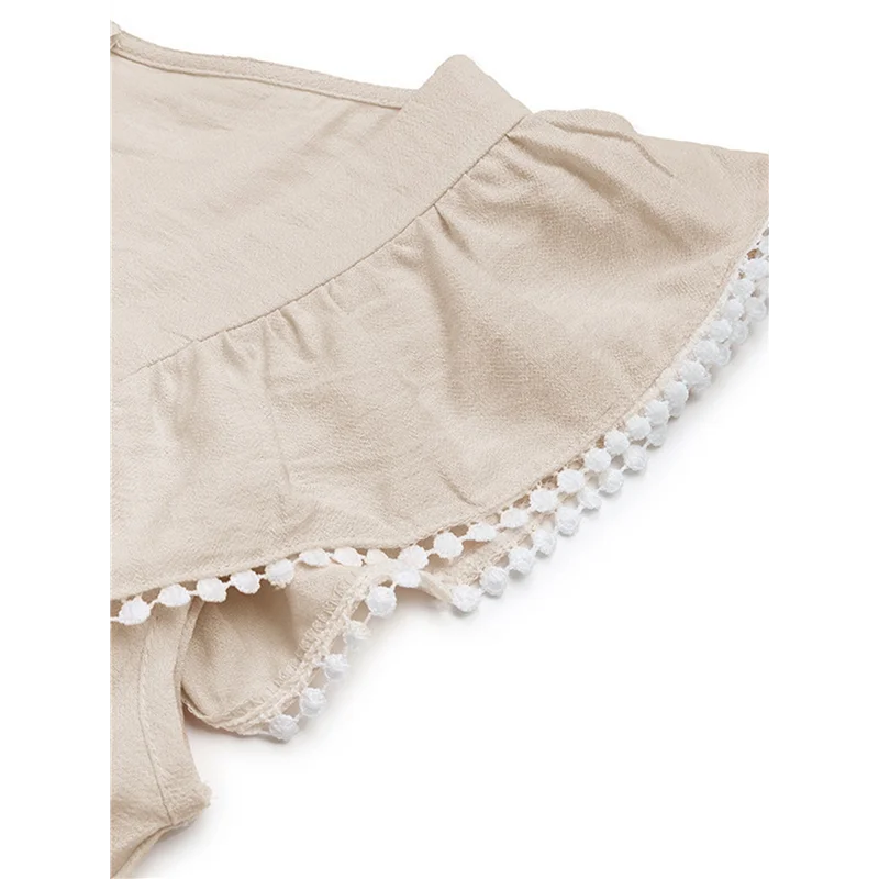 A83F-Jumpsuit เสื้อผ้าแฟชั่น Ruffle แขนกุดขากว้าง Belted Romper Smocked ฤดูร้อนชุดพร้อมกระเป๋า