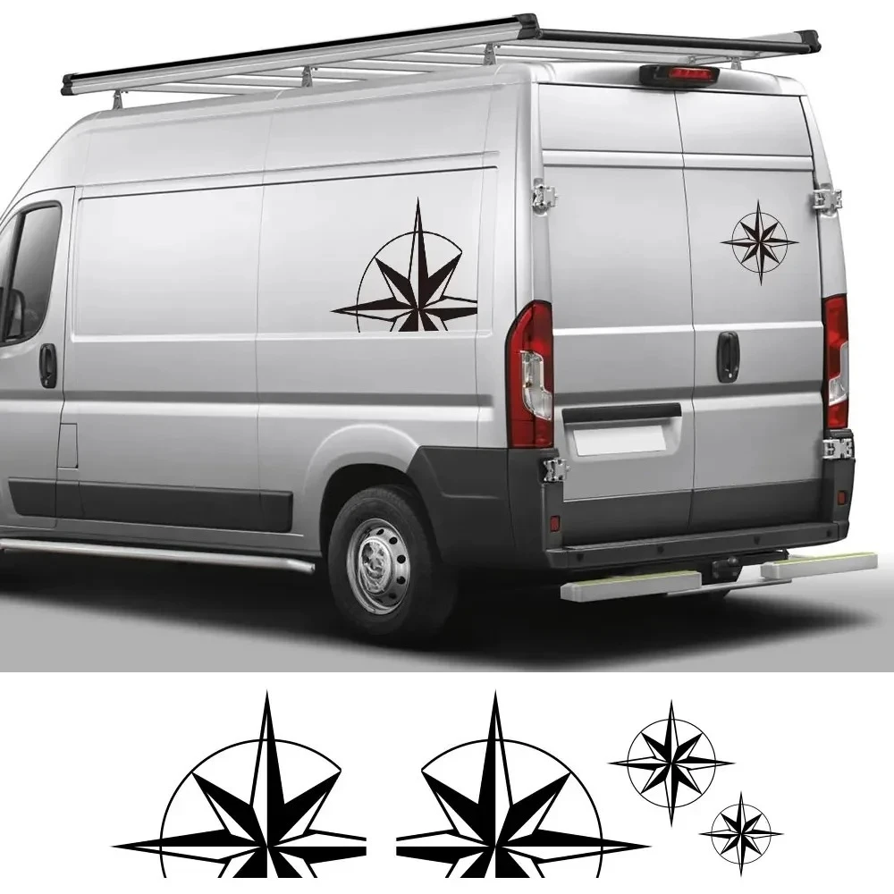 Car Stickers Camper Van Motorhome Compass For Peugeot Boxer Citroen Jumper Fiat Ducato Mercedes Sprinter VW Crafter Accessories
