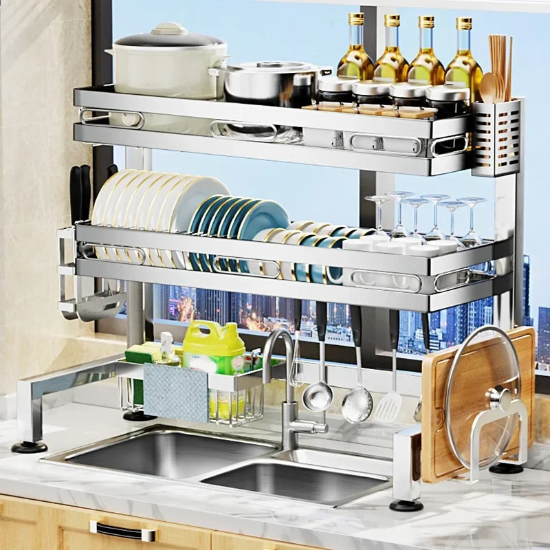Para Estante De Almacenamiento Cocina, Estante Para Fregadero, Escurridor Cuencos, Platón Multifuncional, Cubiertos,