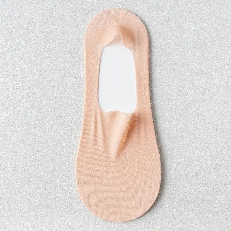 Summer Ultra-thin Breathable Sock Slippers Solid Color Ice Silk Low Cut Boat Socks Silicone Anti-slip Invisible No Show Socks view 6