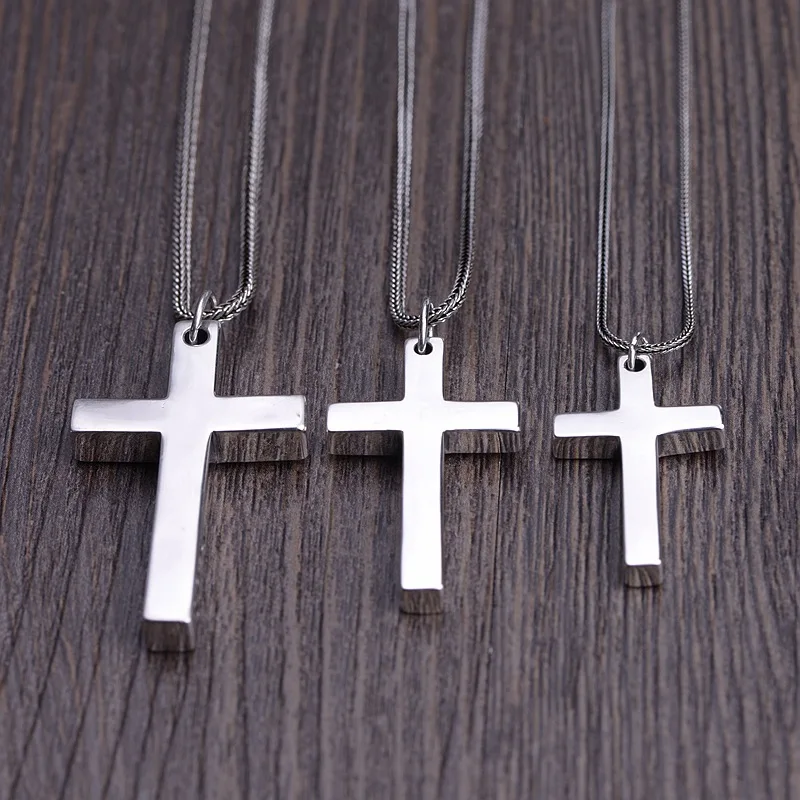 S925 Sterling Silver Minimalist Bright Cross Pendant for Wome Men Lover Pure Silver Fashion Christian Jewelry Chain Accessories