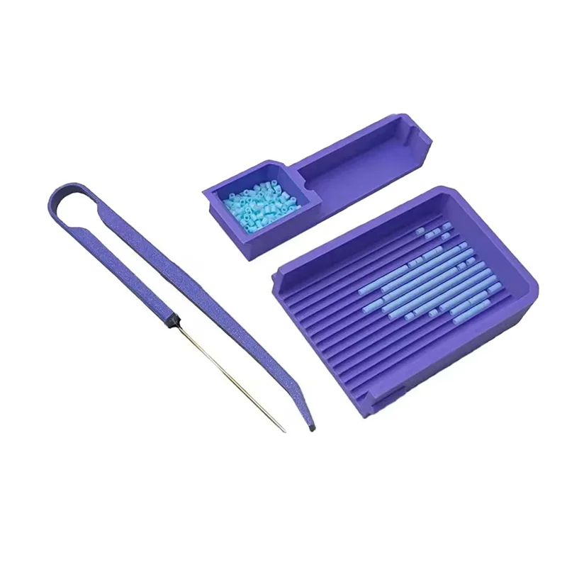 A74E-para hacer joyería, pulsera, Kit de cuentas de fusible de 2,6 Mm, pinzas de una sola aguja con cuentas de fusible y juego de bandeja alineador, herramienta de fusible