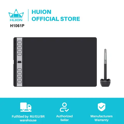 HUION Inspiroy 2 L H1061P Tablet de desenho com roda de rolagem 3 conjuntos de 8 teclas personalizadas caneta sem bateria para arte, design, esboço, 10x