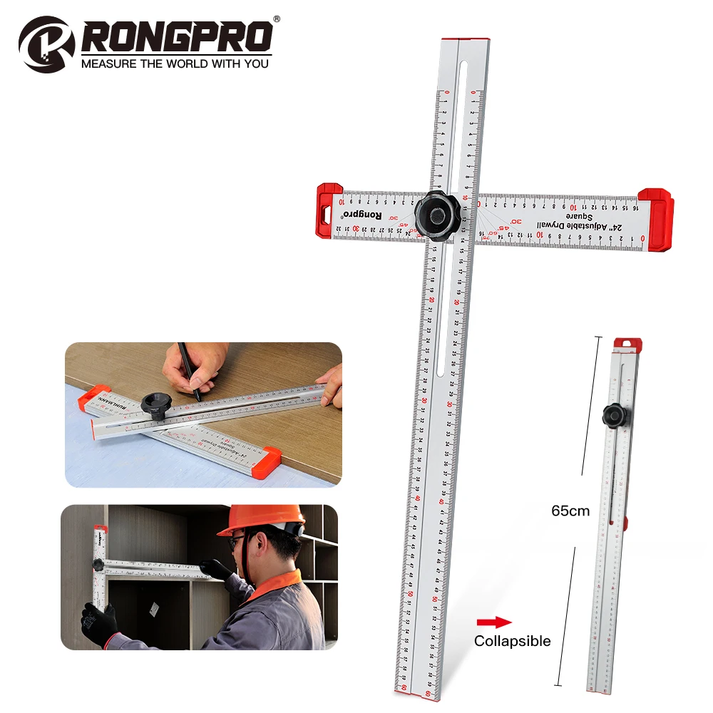 

Rongpro T Type Metric Scribe Multi Tool Woodworking Ruler Measurement Drawing Tool Multi Angle Aluminum Profile For Tile DIY