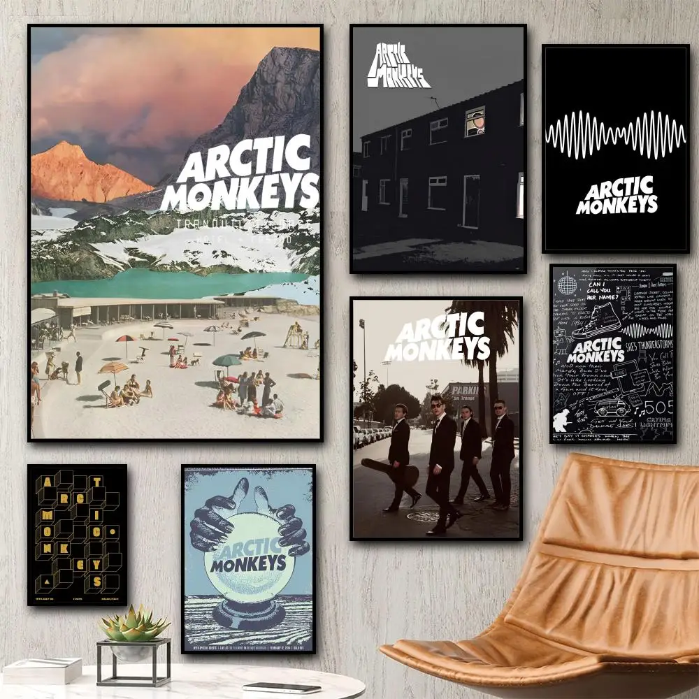 

Rock Band B-A-Arctic A-M-Monkeys Anime Painting Calligraphy HD Waterproof Canvas Art: Aesthetic Wall Decor Home,Bar & More