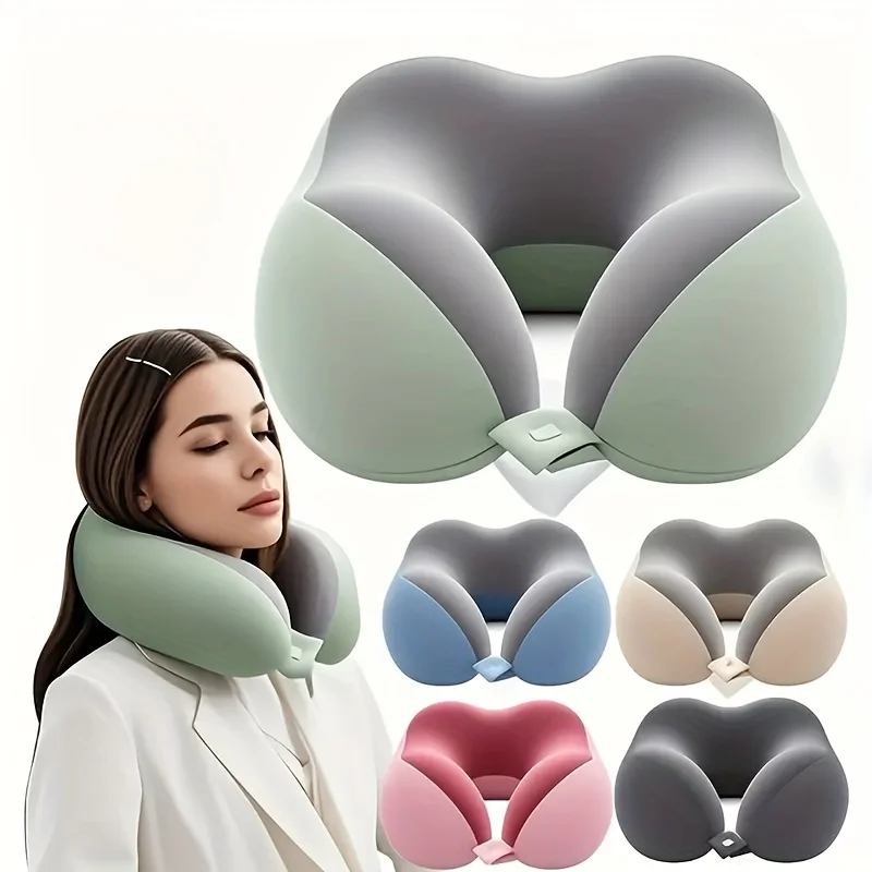1 Stück U-förmiges Nackenkissen Mittelweiches U-förmiges Nackenkissen für Reisen und Büro Ergonomisch Gestaltetes Tragbares Geschenk-Nackenkissen