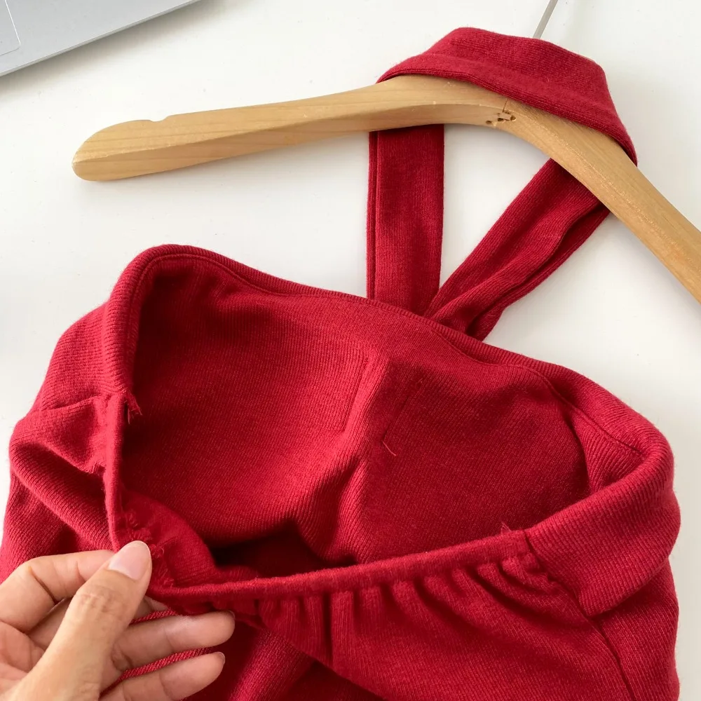 Camiseta sin mangas asimétrica elegante para mujer, Top corto con hombros descubiertos para fiesta de cumpleaños y Club, ropa de otoño para mujer