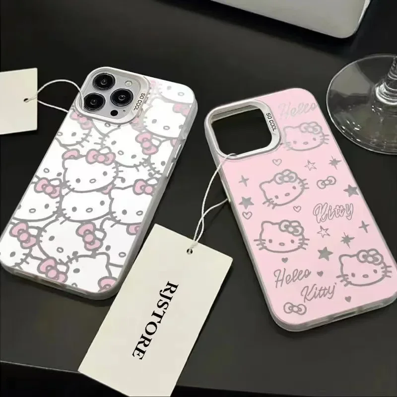 Sanrio Full Screen Hello Kitty Is Suitable for Apple 14 Pro Phone Case Iphone 15 Promax Cute Niche Soft Girl Soft Shell