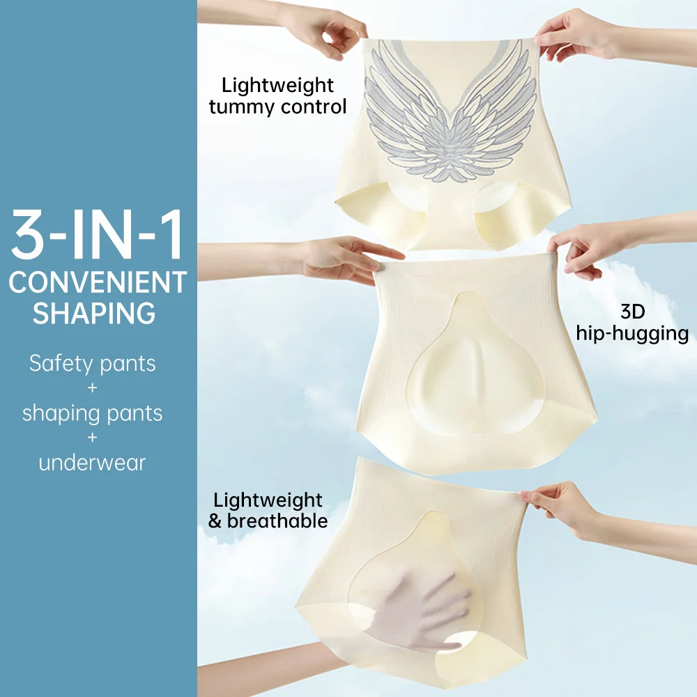 Seamless Mid Rise Tummy Control Panties Butt Lift Antibacterial Shaping Underwear Soft Full Cover Buttock Abdominal Shape Pant - Image 4