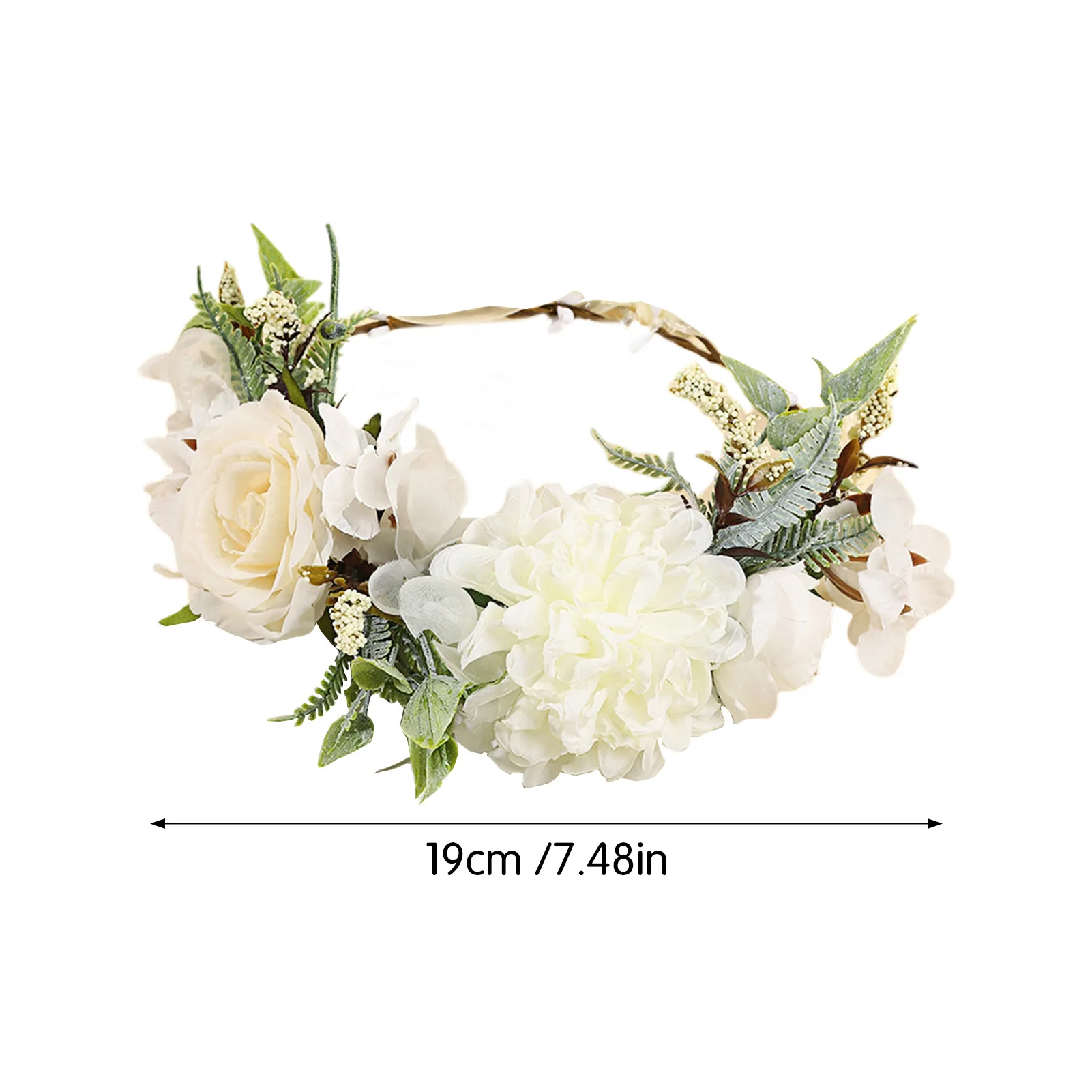 Flower Headband Floral Crown Headpiece for Women Artificial Hair Wreath Fairy Headband for Wedding Festival Headbands Gifts