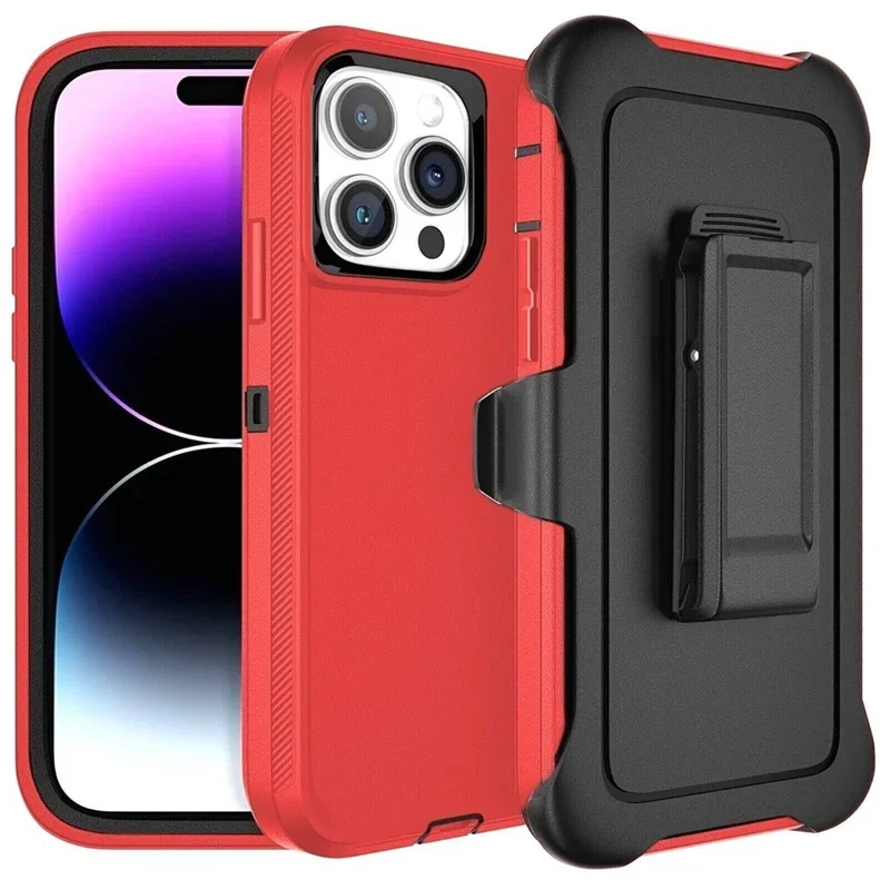 Armor Rugged Case for IPhone 16 15 14 13 12 11 Pro Max Plus SE2 7 8 6 6s Plus X XS MAX XR Waist Pack Belt Clip Ott Armor Box