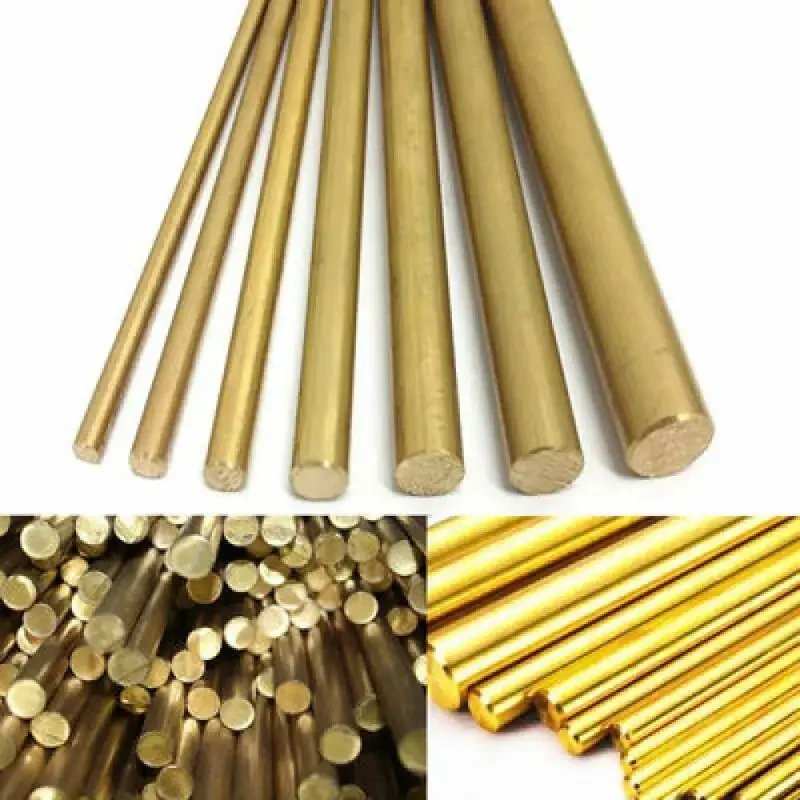 Brass Round Bar Rod Diameter 1.6-20mm For DIY Handle Circular Wire Tube Model Making Brass Rod Hardware Length 100-500mm