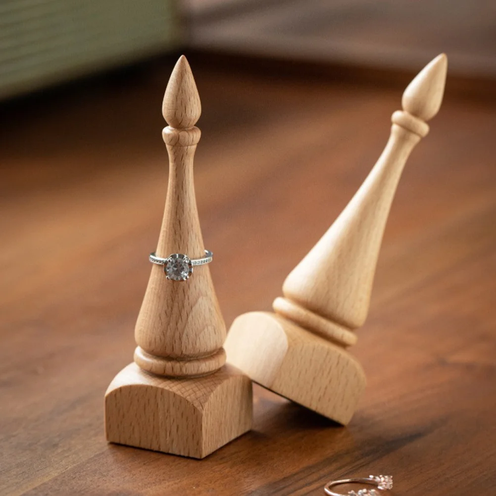 

Деревянная подставка для дисплея, небольшой конусный держатель для колец для хранения ювелирных изделий, настольный органайзер, стеллаж для колец для домашнего или магазина